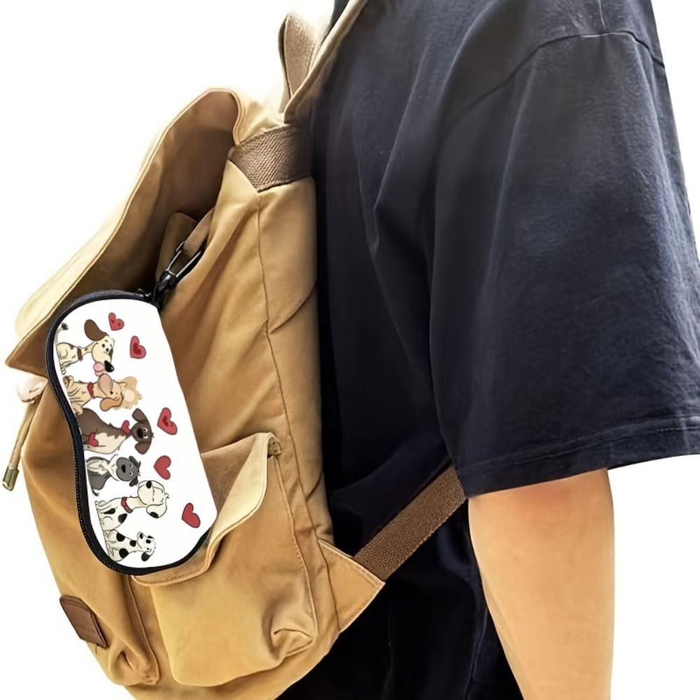 Hanging Sunglasses Storage Bag Leather Reading Glass Pouch Flower Print Eyeglass Case Women