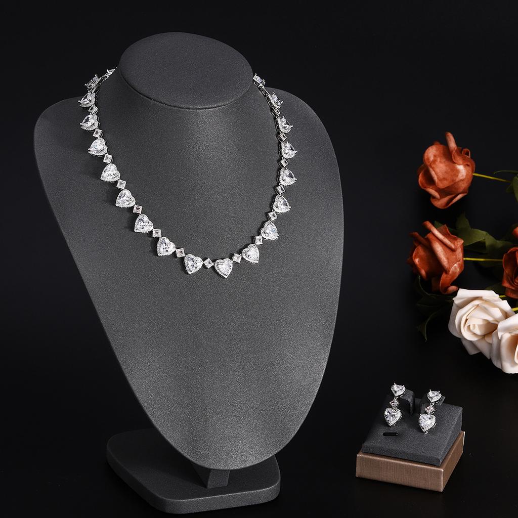 Ювелирные изделия в европейском и американском стиле, ожерелье с каплями воды из циркона, женственное свадебное платье, высококачественные свадебные украшения, комплект сережек-гвоздиков