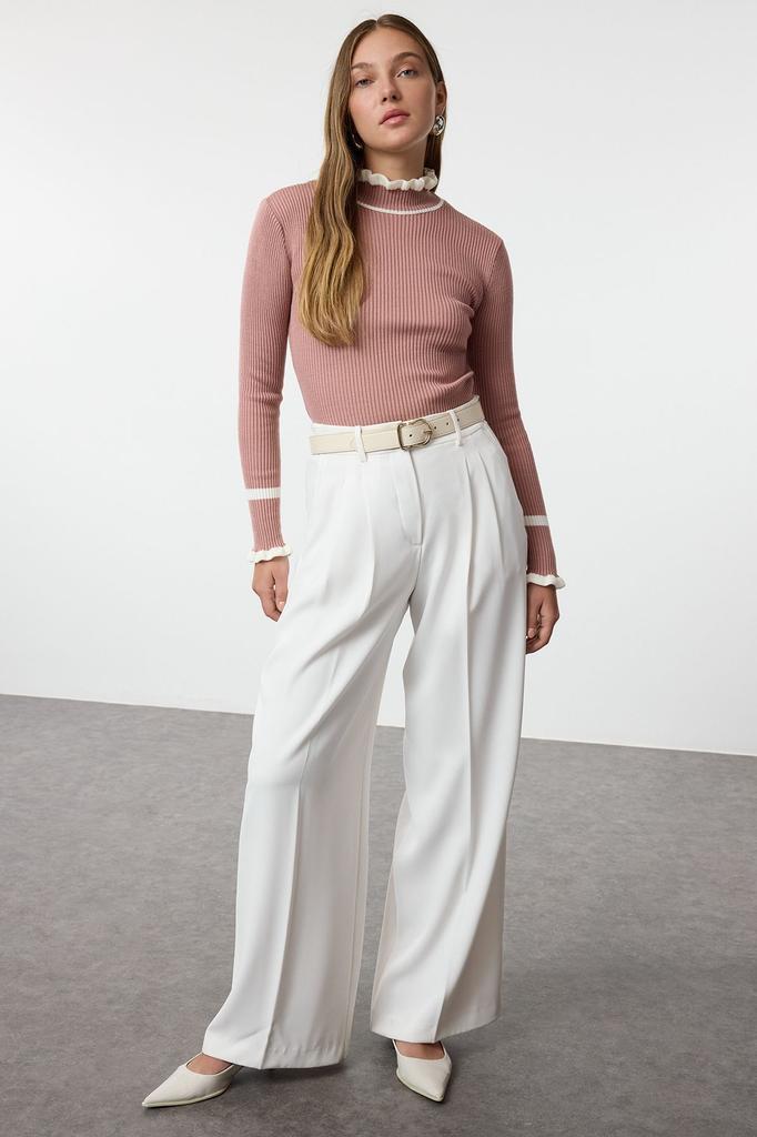 Женский свитер в элегантном стиле, трикотаж с цветными блоками, свитер