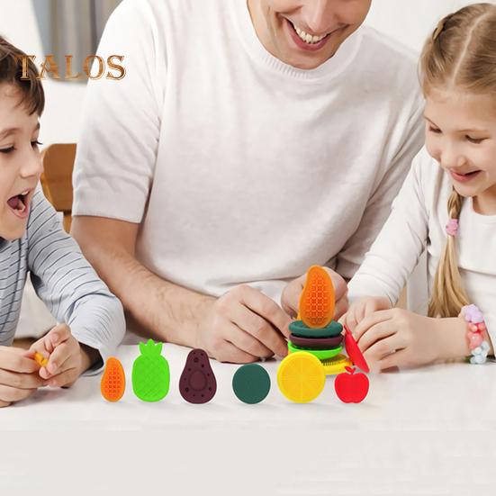 6/12Pcs Silicone Sensory Stone Toy Anxiety Stress Relief Portable Travel Calming Fidget Stone Textured Worry Stone Toy Kids Teens Adults Gift