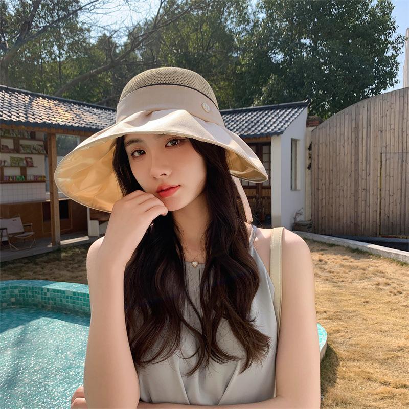 Удлиненные поля солнцезащитной шляпы для женщин, новая летняя виниловая шляпа с защитой от ультрафиолета, модная шляпа от солнца для улицы