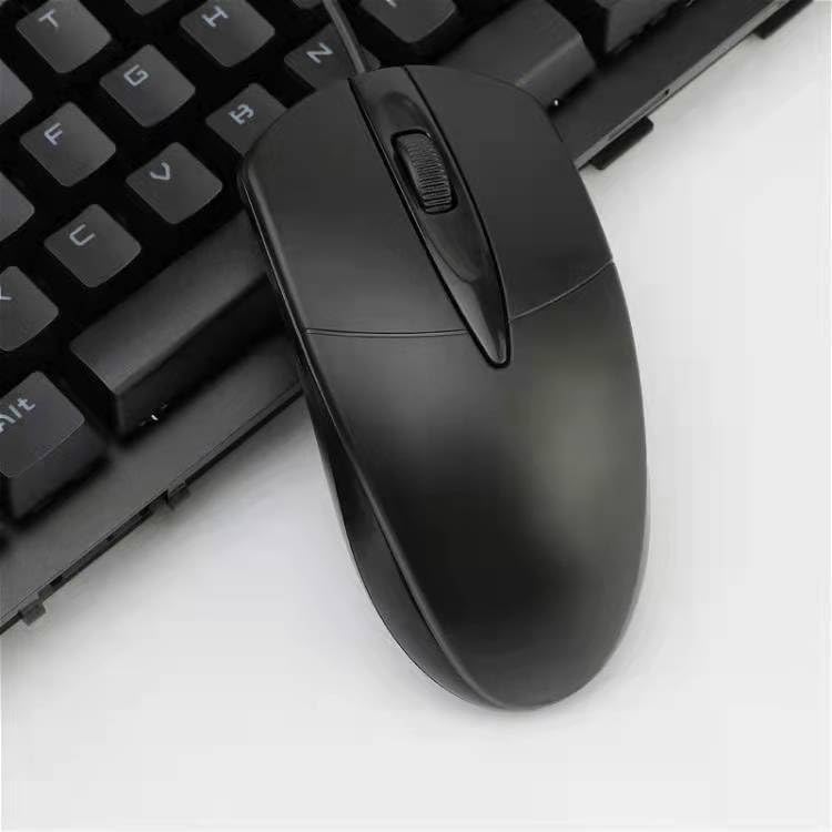 JIANDO Wired USB Silent 3-Button Optical Mouse, 1000 DPI, Ambidextrous Design, Compact, PC Mouse, WindowsMac Compatible, Black