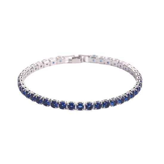 Women Bracelet Hip Hop Cubic Zirconia Polished Copper Simple Style Wrist Bangle