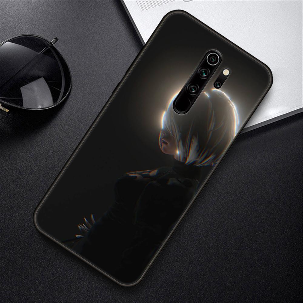 Phone Case For Xiaomi Redmi Note 8 8T 10 9 9S 7 6 Pro Xiaomi 9 9A 8 8A 7 6 Black Cover Funda Tpu Back Fashion NieR Automata 2B