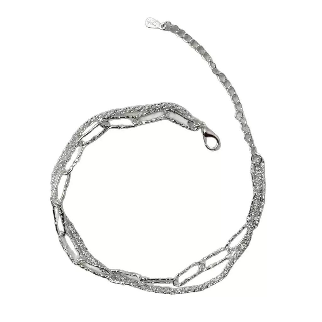 Sparkling Double Layer Starry Bracelet Elegant Anklet for Women Fashion Jewelry