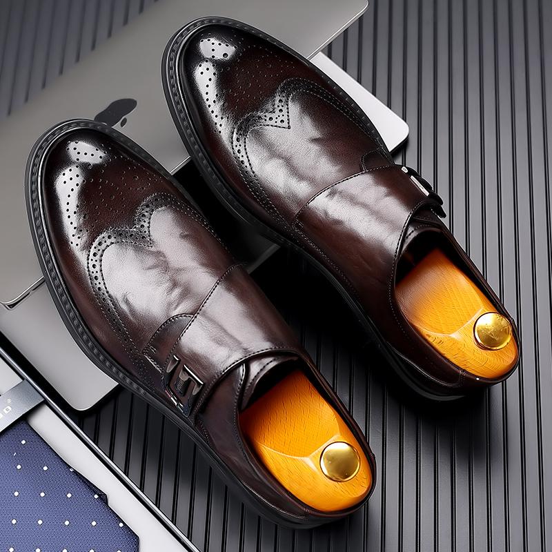 Men Formal Shoes 2024 Men Fashion High Quality Leather Business Original Office Wedding Shoes English Gentlemen's Leather Shoes
