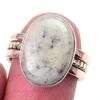 Natural Dendrite Opal Gemstone 925 Sterling Silver Two Tone Ring Size 6.5 t9Y23