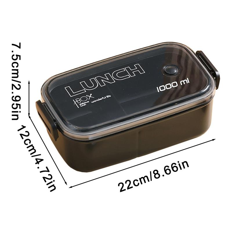 Ланч-бокс с квадратным разделением для микроволновой печи Bento Box 1000 мл, большой емкости, герметичный пищевой контейнер, для школы, столовой
