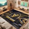 Pittsburgh Penguins Personalized Crystal Velvet Carpet, Customized Name Text Soft Anti‑Slip Rug for Living Room Bedroom
