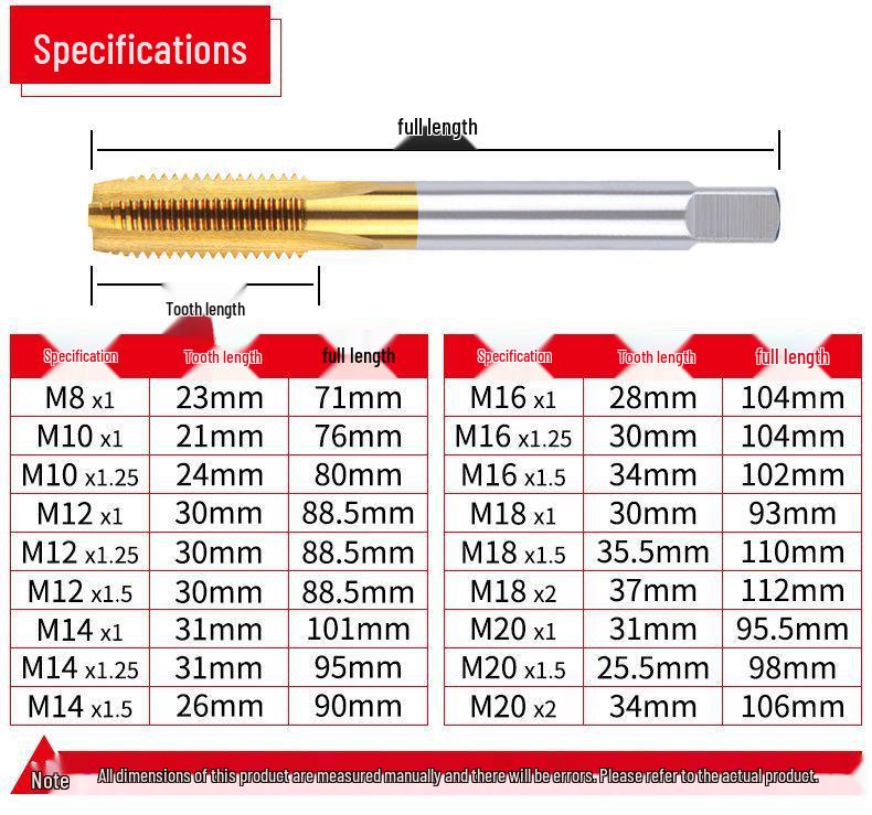 Stainless Steel Machine Taps Drill Bit Set M5-M20