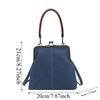 Elegant Kiss Lock Shoulder Bag Solid Color Large Capacity Denim Blue Crossbody Bag Messenger Pouch Purse Vintage Women's Handbag