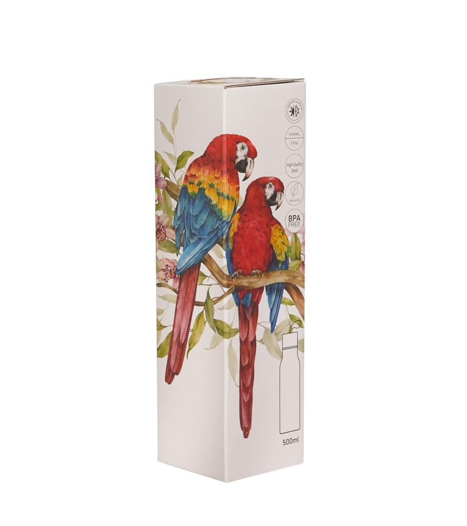 Thermal Bottle Steel Thermos 500 Scarlet Macaw Parrot