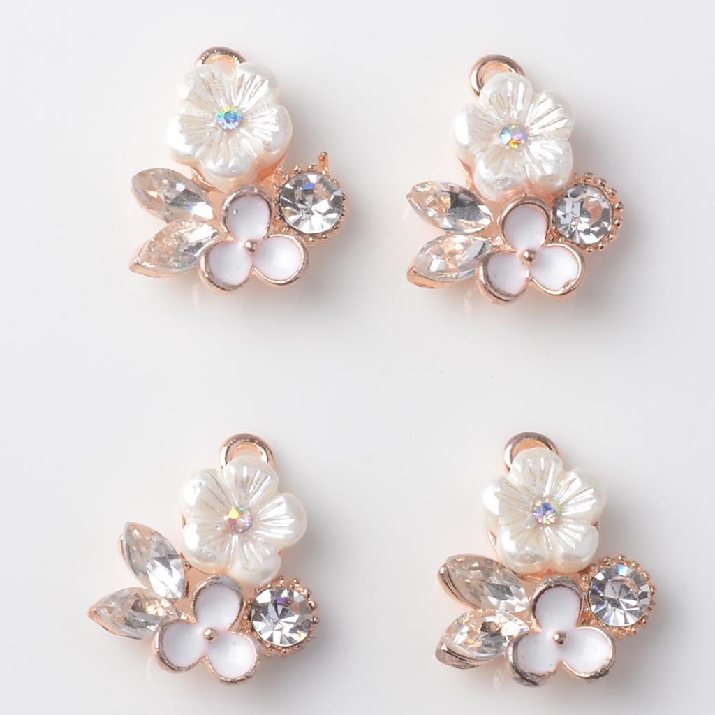 10 упаковок эмалированных подвесок в виде цветов с жемчугом и пуговицами «сделай сам», одежда, обувь, украшения для сумок