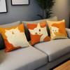 Cute Cartoon Cat Art Cushion Cover Comfortable Soft Pillow Case for Sofa Living Room Home Office Decor Protective Covers