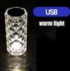 НОВЫЙ беспроводной перезаряжаемый/USB-кабель 1/3/7/16 цветов Хрустальная настольная лампа Роскошные украшения для спальни Освещение Сенсорная лампа Кристалл Светодиодный ночник Настольная лампа