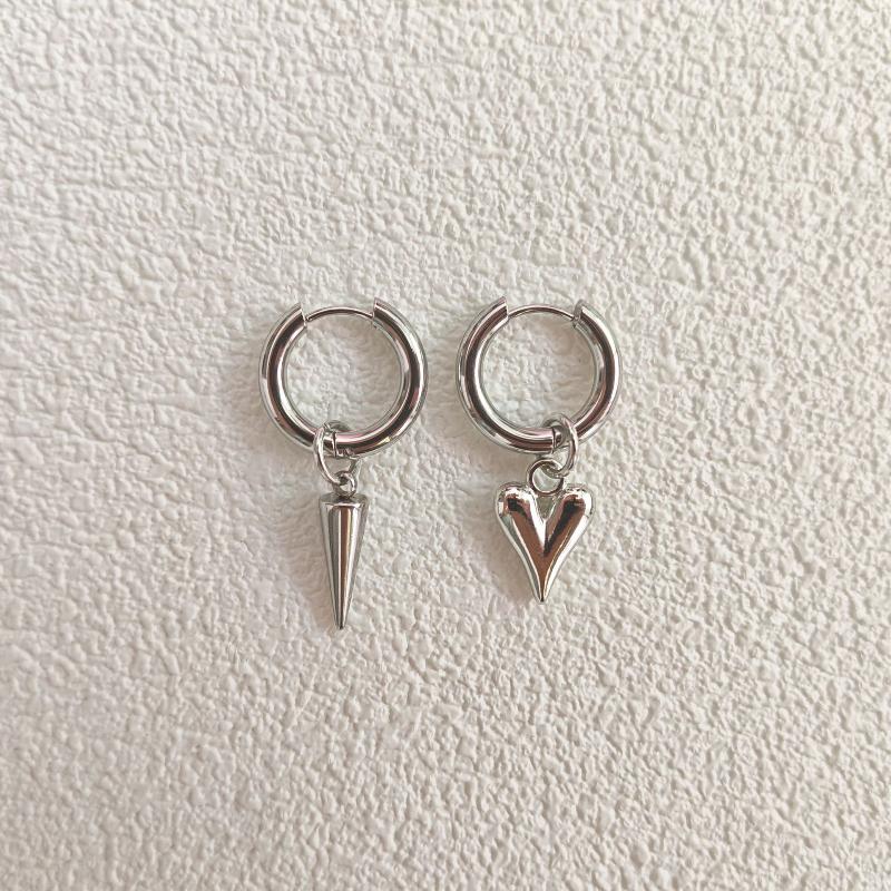 Модные асимметричные серьги-подвески в виде сердца и звезды для женщин, простые геометрические круглые серьги-кольца, ювелирные аксессуары, подарок