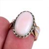 Натуральный розовый опал драгоценный камень двухцветное серебро 925 пробы ювелирное кольцо размер 7 A3c40