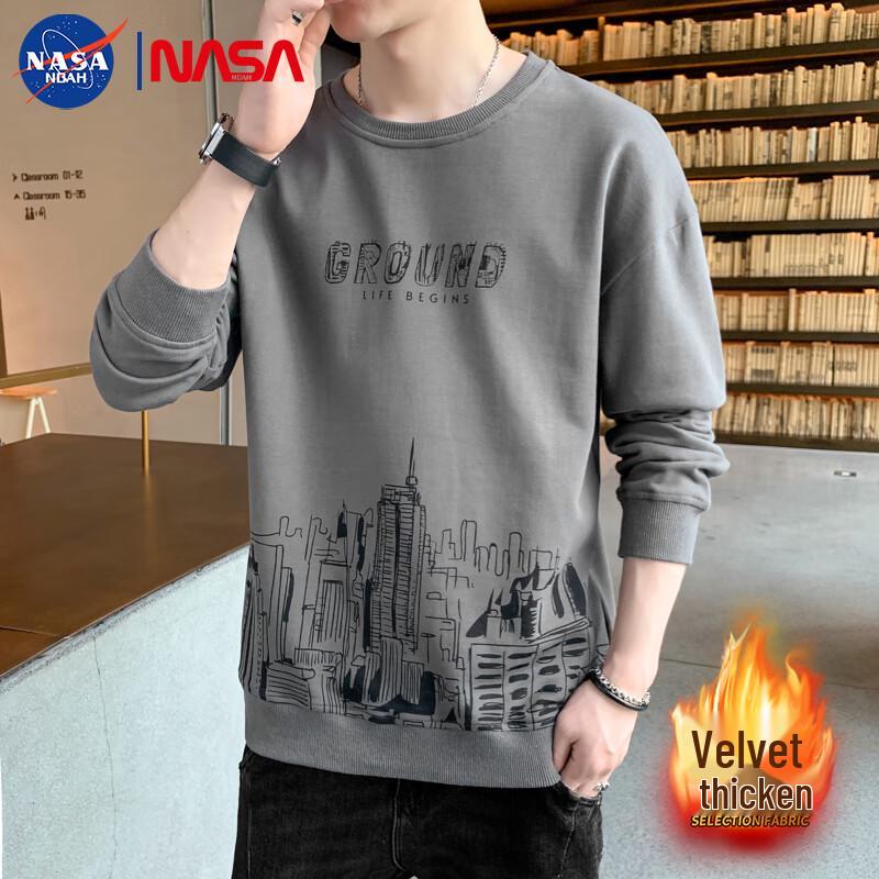 NASA NOAH Men's Urban Print Long-Sleeve Crewneck Sweatshirt