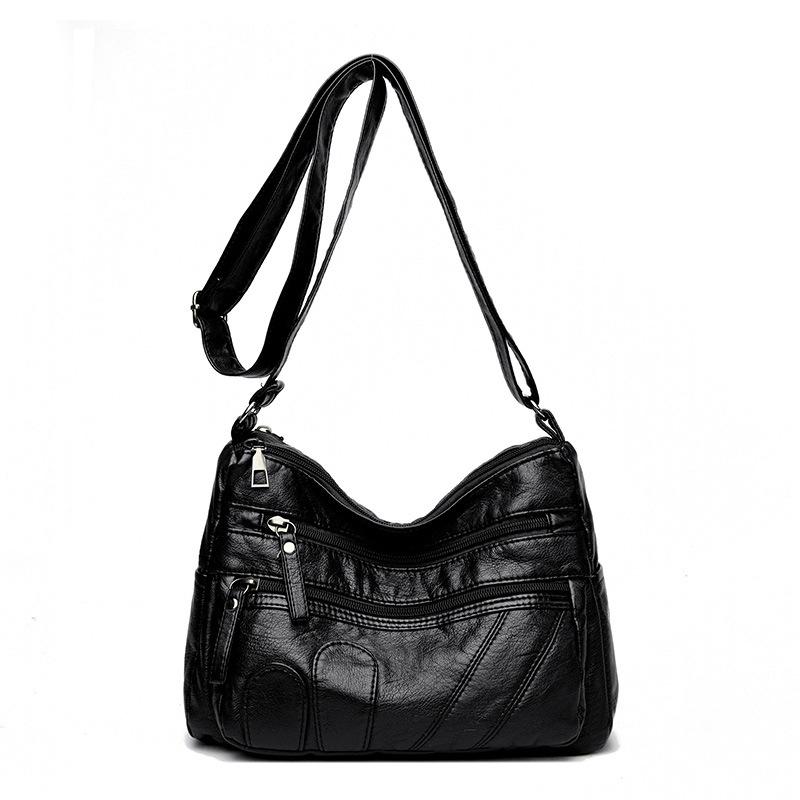 Женская новая сумка для мам среднего возраста через плечо, модная многослойная мягкая кожаная женская сумка