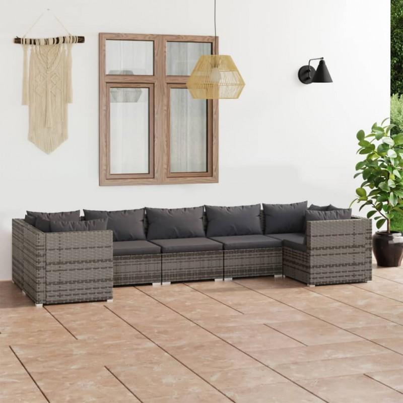 Day and Night - Day and Night Garden Furniture Set 7 Pieces and Gray Synthetic Rattan Cushions