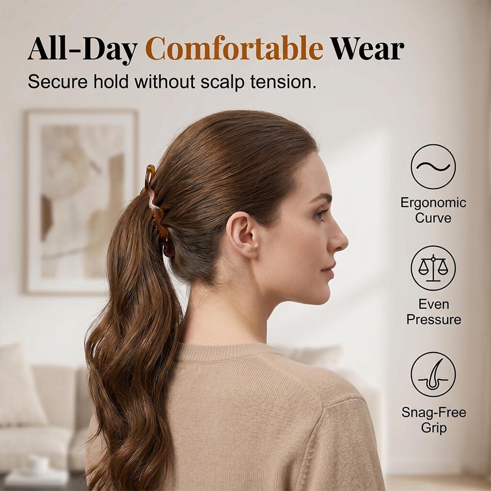 Large Banana Hair Clips for Women, 4PCS Premium Resin No Crease Banana Clips, Strong Hold, Non-Slip Ponytail Bun Holders
