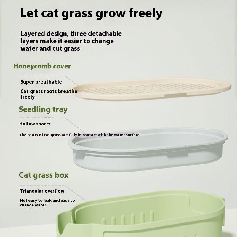 Elephant Cat Grass Cup Hydroponic Cat Grass Box Soilless Planting Easy To Grow Easy Operate Cat Grass Pot Set Pet Supplies