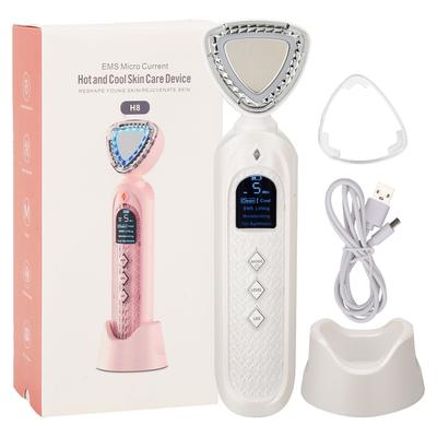 Горячий Холодный Массажер для Лица 3 Шестерни EMS Лифтинг Уменьшение Морщин Очистка Пор Красота Устройство С Красным