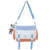 Large Capacity Canvas Single Shoulder Bag Urban Simple Style Soft With Car Stitching Trendy Crossbody Bag