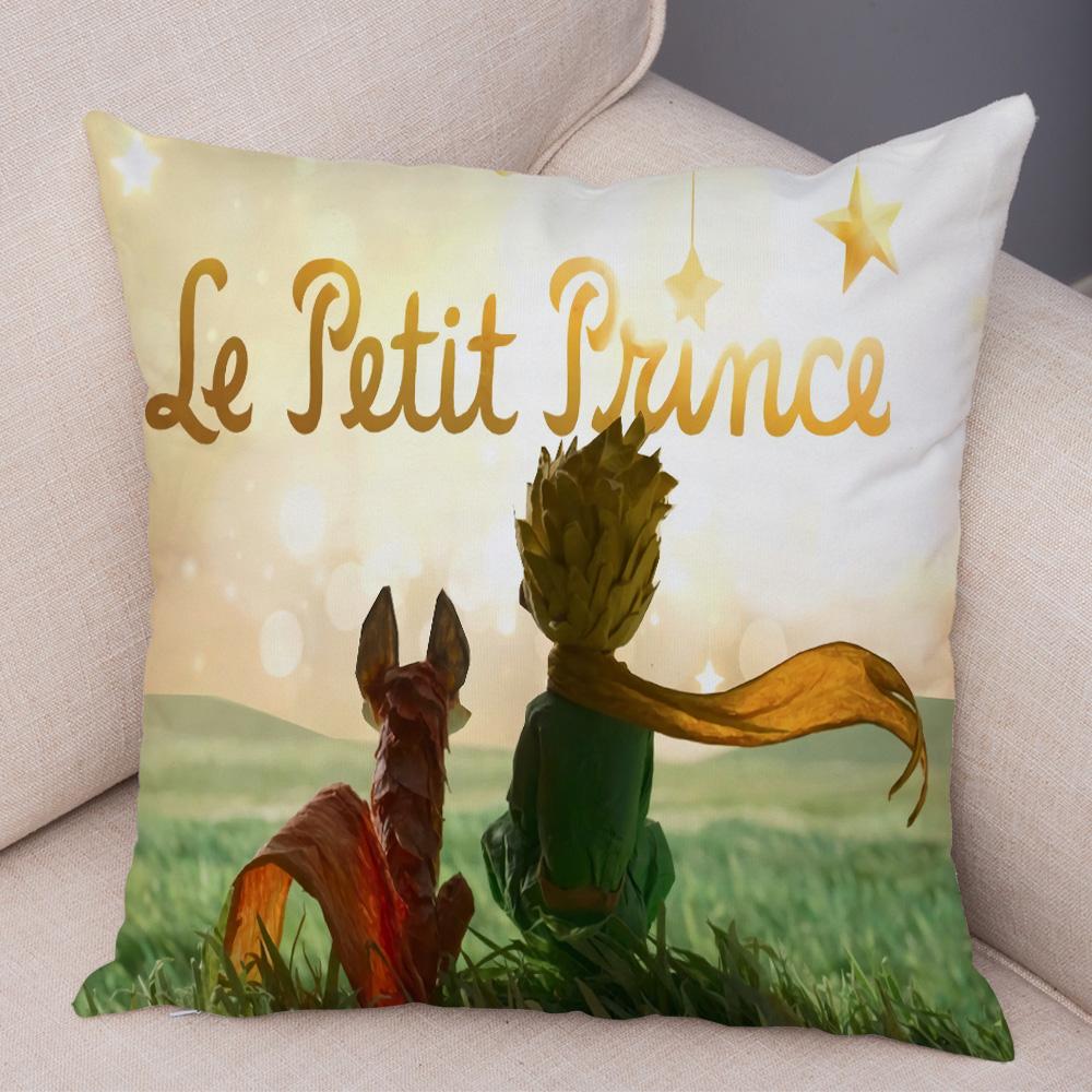 Little Prince Cushion Cover Decor France Anime Cartoon Print Pillow Case for Sofa Home Children Room Soft Plush Throw Pillowcase