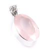 Natural Rose Quartz Gemstone 925 Solid Sterling Silver Jewelry Pendant 1.5" k0R95
