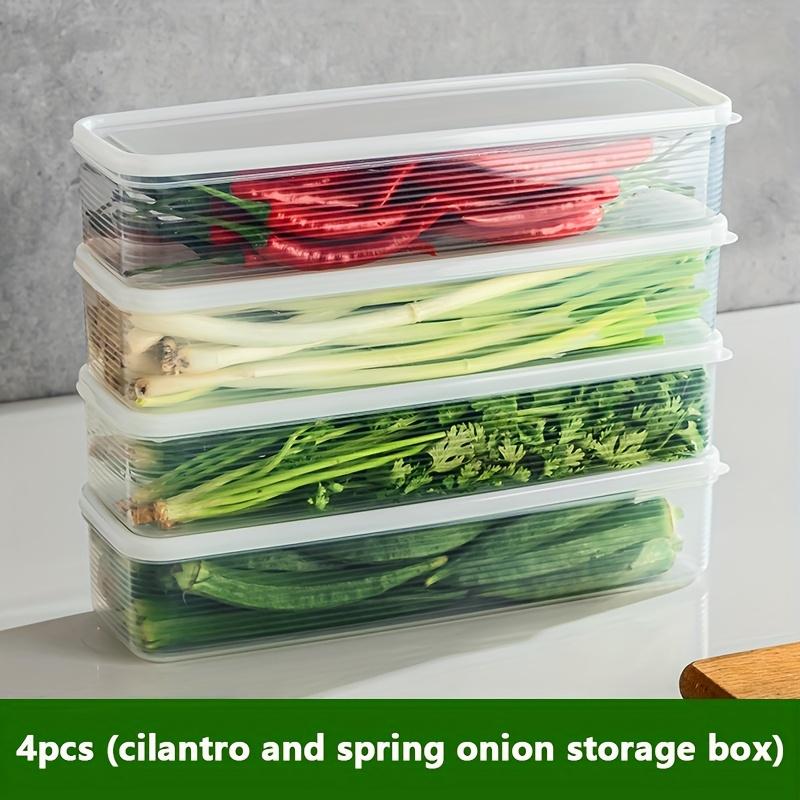 4/2pcs Rectangular Food Storage Box with Lid, Reusable Refrigerator Organizer, Stackable Durable Airtight Freezer Container