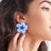 1 пара женских сережек-цветков с 3D ярким цветком и каплей масла, гладкий цвет, большой лепесток, противоаллергические, легкие, декоративные украшения для ушей, женские украшения