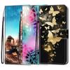 Модный расписной узорный чехол-книжка с ремешком для iPhone Samsung Huawei Honor Xiaomi Redmi OPPO Realme Moto Asus