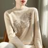 Женский свитер 100% шерсть водолазка вязаный пуловер толстые зимние джемперы женские вязаные топы
