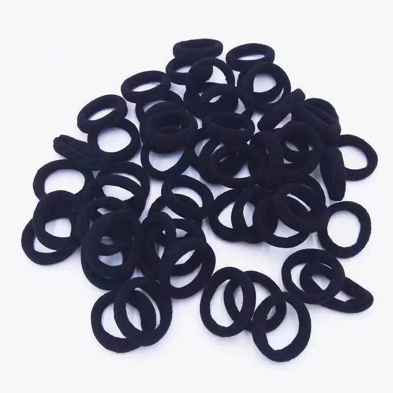 Черные женские эластичные тканевые резинки для волос Резинка для волос Резинка для волос Кольцо для галстука Веревка для девочек Держатель для хвоста Головные уборы