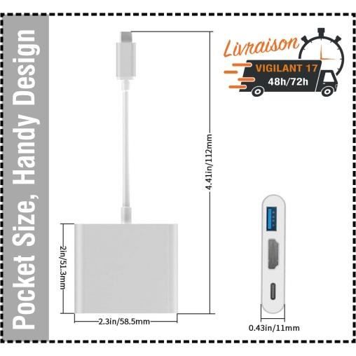 USB 3.0 Type C Адаптер USB-C на HDMI для Apple Новый Macbook Совместим с HDMI