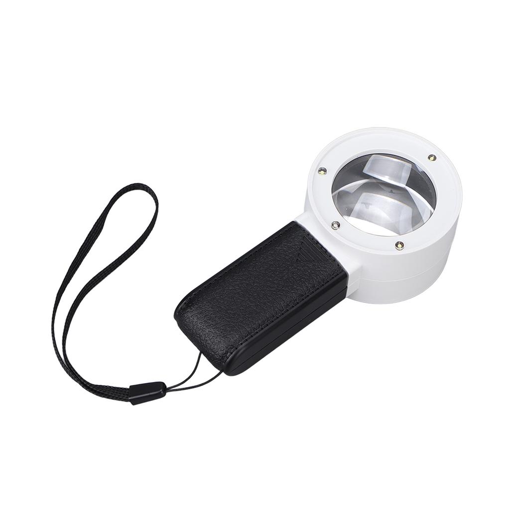 Подсвеченное увеличительное стекло, ручное, 30-кратное увеличение, 3 светодиода, 1 УФ-лампа, многофункциональный карман