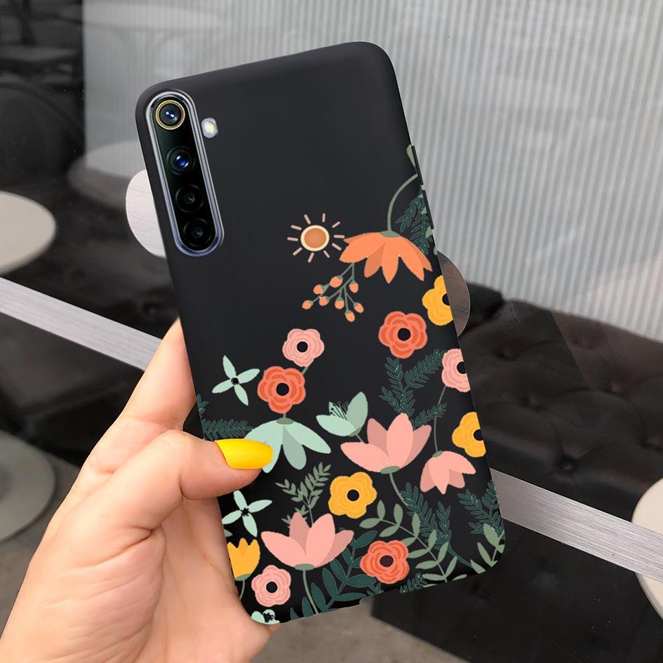 Для Realme 6 6 Pro Чехол Милые Узоры Молочной Коровы и Цветов Мягкая Задняя Крышка Для OPPO Realme 6 6S 6Pro RMX2061 Coque Funda Realme6 Capa