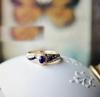 Stylish Alloy Ladies' Ring with Micro-Inlaid Sapphire Zircon