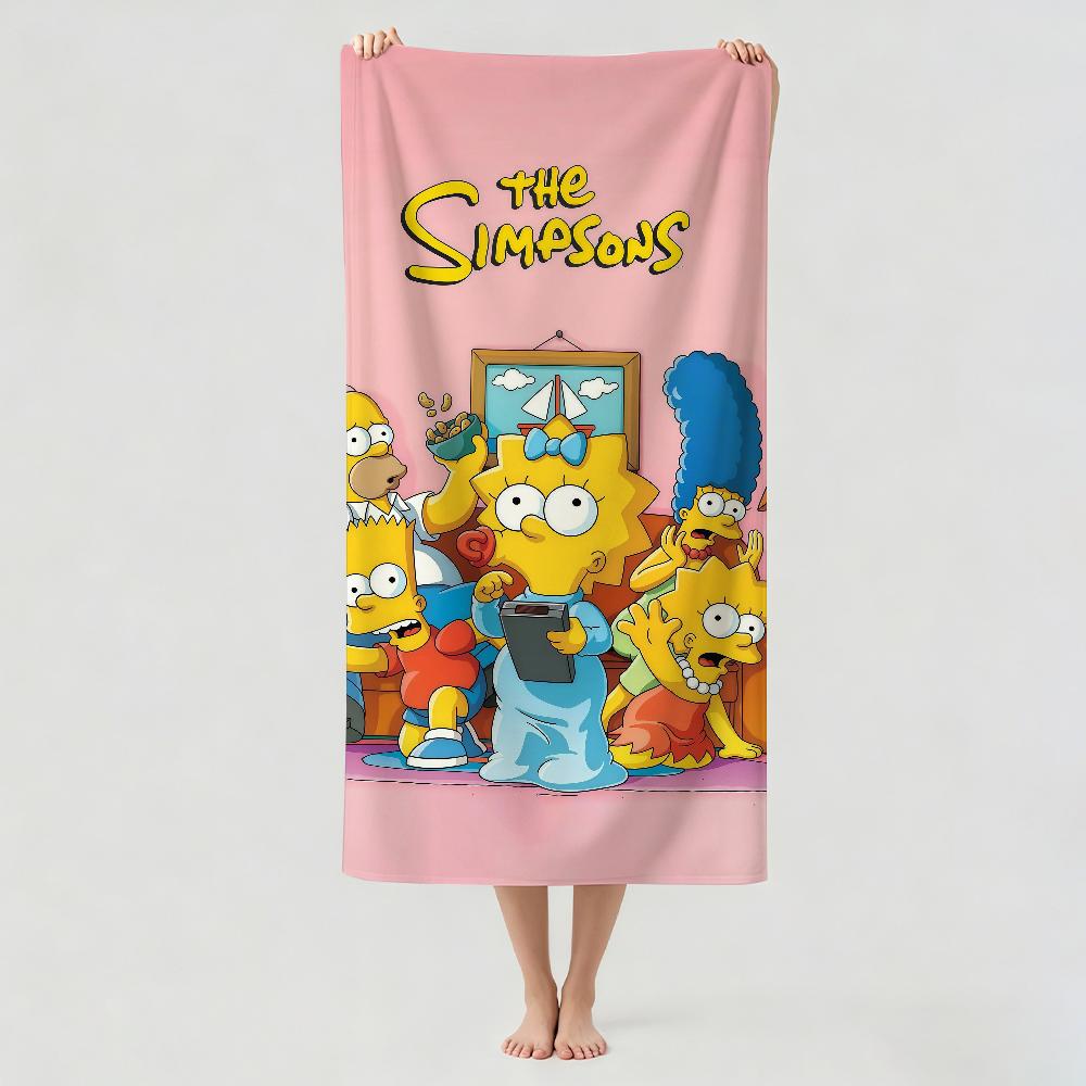 Мультяшное милое THE S-SIMPSONS Полотенце Сушилка Банное полотенце Подходит для легкого плавания Кемпинга Йоги Пляжа Вне