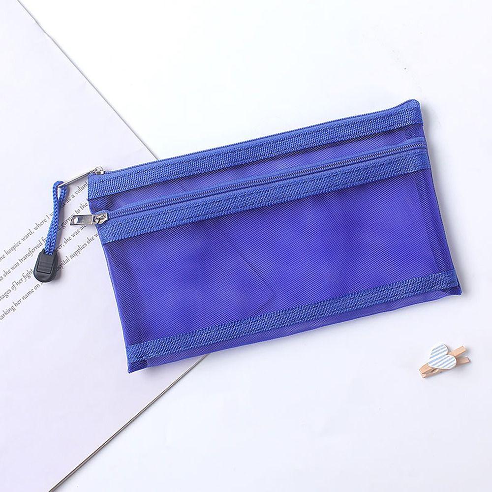 Сетчатые сумки на молнии большой вместимости, двухслойный чехол для хранения канцелярских принадлежностей, пенал, подарок для студента