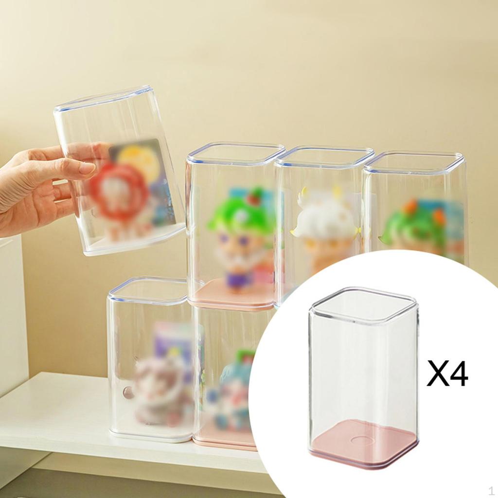 4 штуки Акриловая витрина Коробка Декоративная Настольная Штабелируемая Прозрачное Хранение