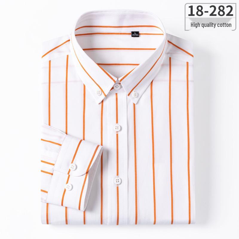 Мужская приталенная рубашка в полоску из чистого хлопка в клетку