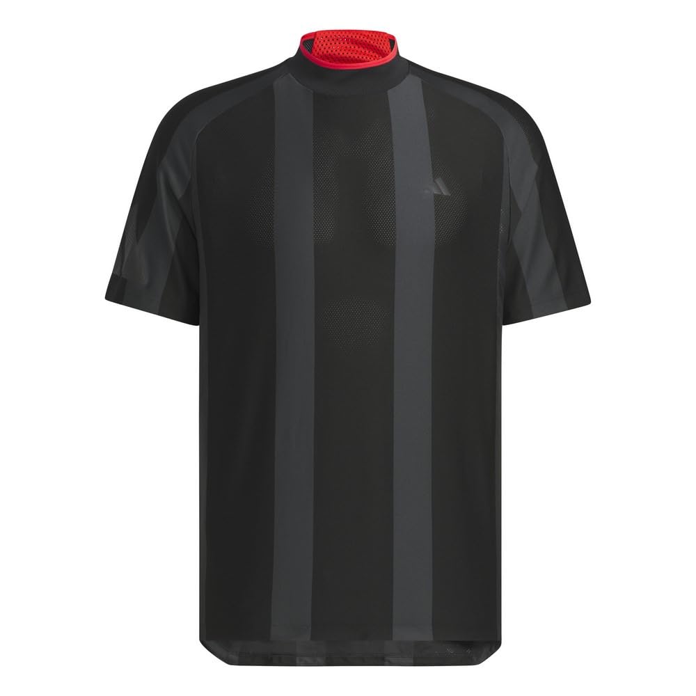 Футболка с коротким рукавом и воротником-стойкой Adizero Mesh, черная [Adidas Golf] для мужчин