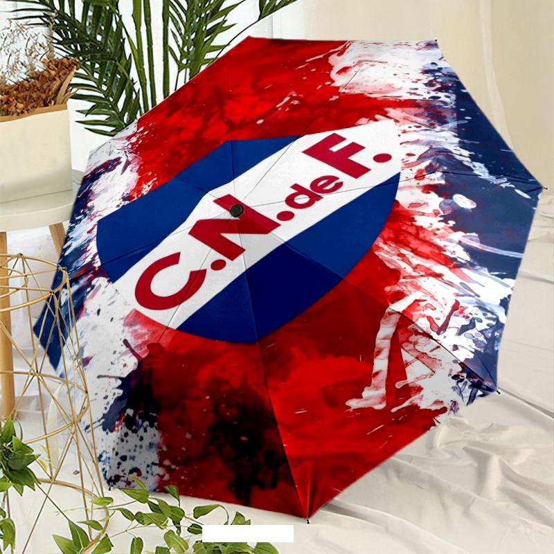 Club Nacional de Football Umbrella with Automatic Open/Close & Self-8-Rib Heavy-Duty Umbrella, Compact Travel Umbrella Suitable for Outdoor