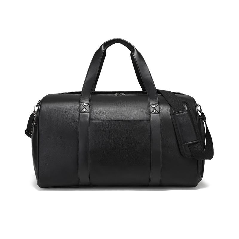 Износостойкая ПУ дорожная сумка делового стиля однотонная уличная сумка для хранения багажа на одно плечо