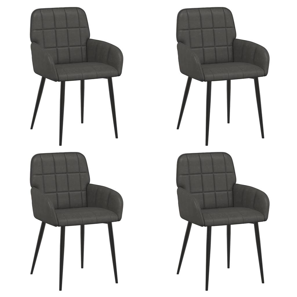 Dining Chairs 4 pcs Faux Leather Black 57 x 50 x 85 cm