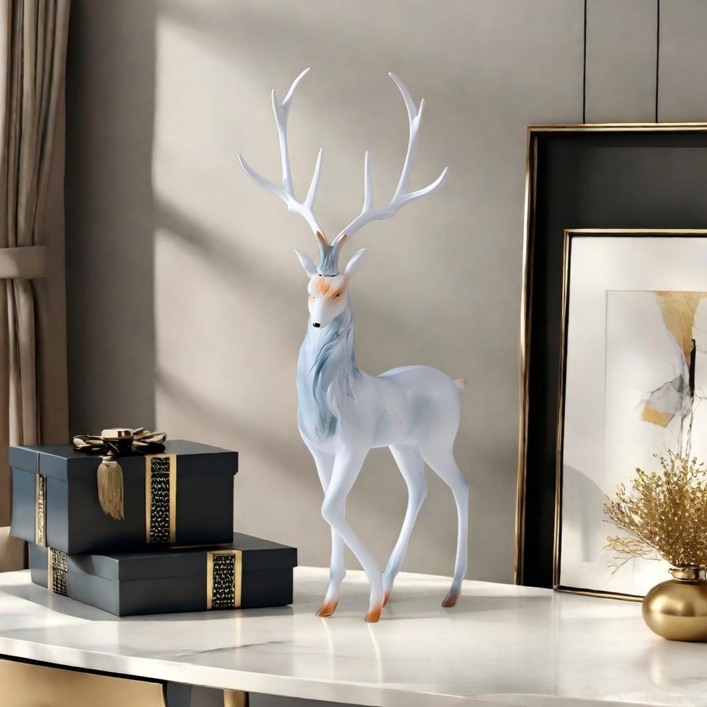 Deer Sculpture Decorative Items: Suitable for Home Decoration-Fashionable Design,Perfect for Christmas and Halloween Decorations