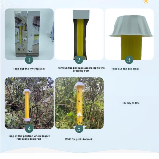 Fly Stick Trap for Mosquitoes Gnats Wasps Long-lasting Protection Indoor Outdoor Use Adhesive Fly Catcher Eco-Friendly Fruit Fly Trap