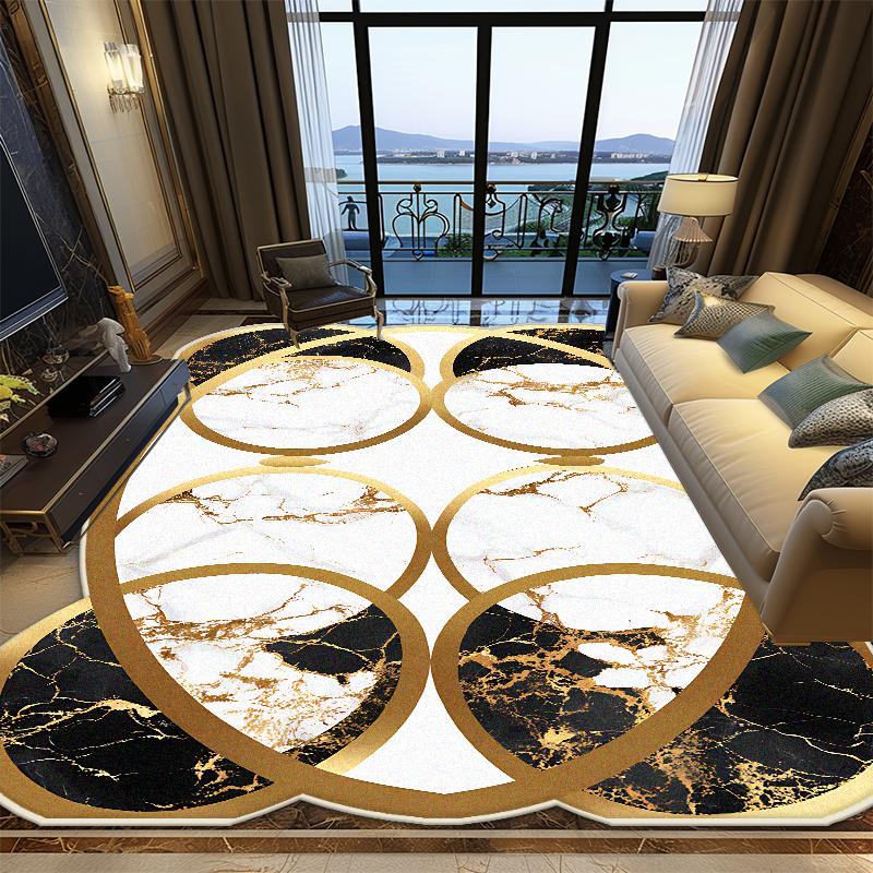 Ковер для гостиной в европейском стиле неправильной формы, роскошное украшение, мягкие большие ковры для спальни, офисный нескользящий складной коврик для пола